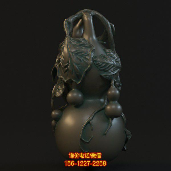 葫蘆仿古銅雕浮雕雕塑，裝點寺廟