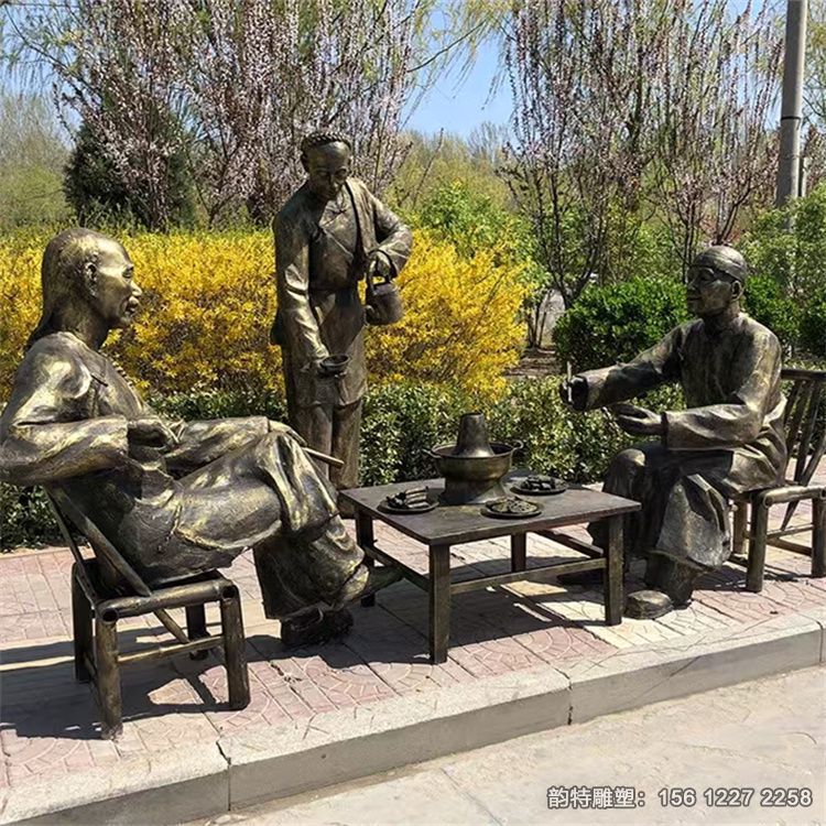 玻璃鋼吃火鍋人物雕塑,各種吃飯?jiān)煨偷袼馨咐? title=